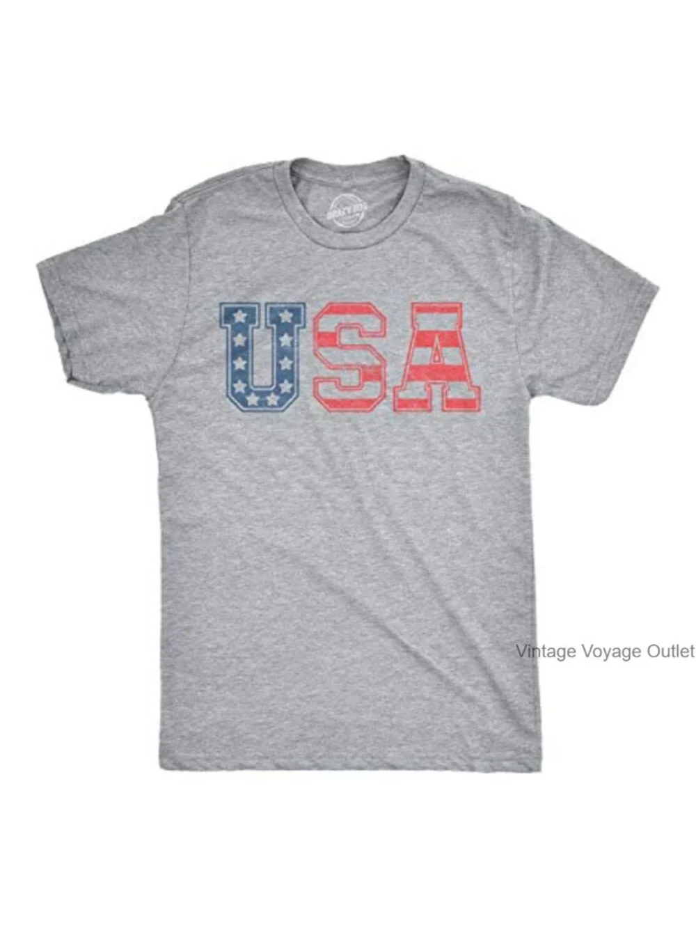 Funny 4th of July USA Patriotic T-Shirt Men Cotton Blend Crew Neck